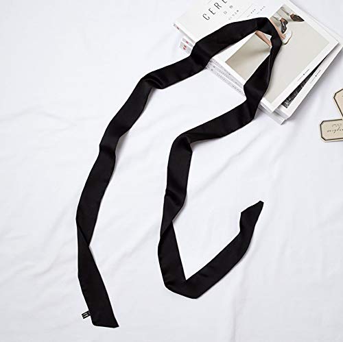 1PCS Black Chiffon Long Scarf Silky Long Narrow Neckerchief Tie Ribbon Scarf Waist Belt for Women Girls2