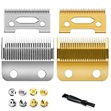 Fit for Wahl Clippers Replacement Blade, Professional Precision 2 Hole Adjustable Hair Trimmer Parts Gold Silver Blades Compatible with Wahl 5 Star Series, Super Taper, Magic Clip Clipper, 2pack