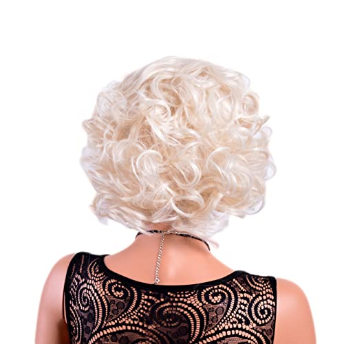 Gnimegil FBA-KDNW406 Short Blonde Curly Wigs For Women Big Wavy 80S Flip Wigs Cosplay Costume Party Halloween Synthetic Platinum Blonde Hair Natural Mommy Wigs thumb #3