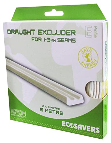 Ecosavers - Burlete para puerta (perfil en E, para filos de 1-3 mm)
