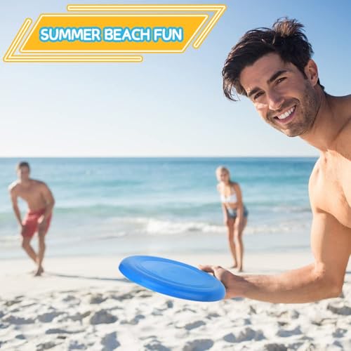 Jumbo 8\" Flying Disc Toys for Kids Adults, 8 Pack Flying Saucer Sport Yard Disc Toy for Outdoor Beach Accessories Backyard Lawn Park, Sturdy ABS Sports Toy for Boys Girls