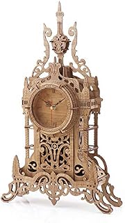 3D Wooden Puzzle Clock Model Kits for Adults- Tower Desk Clock