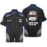 Ussunarts Custom Mechanic Work Shirts with Logo & Name, Personalized Men Auto Repair Workwear Automotive Uniform Jacket Smock