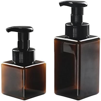 Layboo Foaming Soap Dispensers Pump-Bottles for Kitchen, Bathroom Countertop and Vanities 250 ml( 8.5 oz) +450 ml ( 15.1oz) Pack of 2 (borwn)