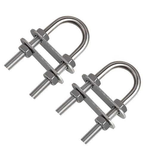 MOOKEERF 4 Pack 316 Stainless Steel U Bolts for Boat Stern Bow Eye Tie Down, Heavy Duty U-Bolt for Yatch Boat Trailer, Automotive (100MM 4PCS) by MOOKEERF - Used condition - US$25.62