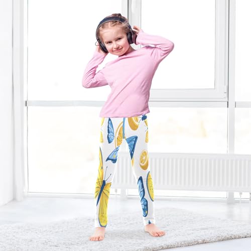 Toddler Girls Leggings Printed Yoga Pants Leggings Blue Butterfly Lemon for Kids4