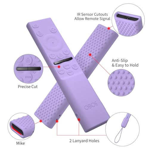 Image of Samsung QLED TV Remote Cover - Silicone Case with Loop (H-Lavender Purple) - Compatible with Samsung Smart TV Remote BN59-01311