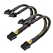 Cable Matters 2-Pack PCIe 8 Pin to Dual 8 Pin (6+2) PCIe Power Adapter for GPUs - 9 Inches (8 Pin PCIe Cable GPU, Dual 8 Pin PCIe Cable)