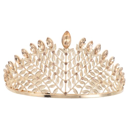 CHICAMPERA Diadema Novia Boda Dorada Aleación y Gemas de Imitación, Tocado Elegante y Versátil para Boda Estilo de Tiara de Princesa