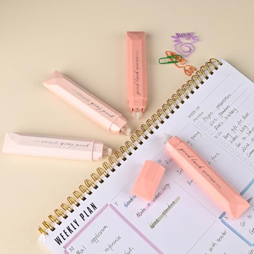Temiary 4-Pack Double Sided Tape Roller, 6 mm x 196 Inch Adhesive Tape Glue Scrapbook Dispenser Runner for Scrapbooking Craft Supplies Office School (Pink) - Thumbnail 5
