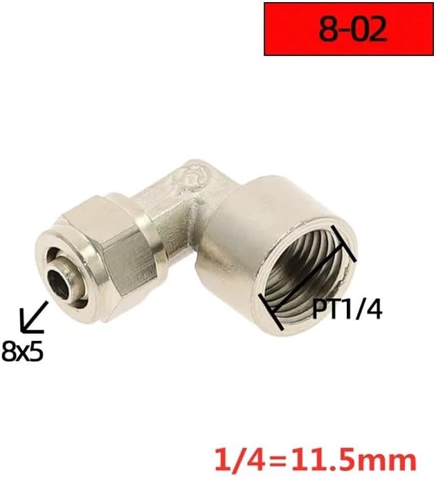 Pneumatic Air Fittings Elbow 4 6 8 10 12 14 16mm Thread 1/8 3/8 1/2" 1/4" for Hose Tube Quick Connectors Oil Pipe Fitting(KNPL8-02)