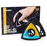 Analan Mini Pet Hair Remover for Car Detailing Supplies, Triangle Dog Hair Remover for Auto Detailing, Couch, Furniture, Lint, Carpet (Suit with 2 Blades) (Lemon Blue)