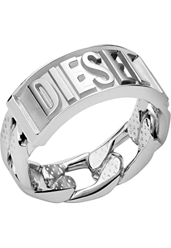 Diesel Anello Per Uomo Anello, L: Da 18 mm A 21 mm, H: 9 mm Anello In Acciaio Inox Argento, DX1347040