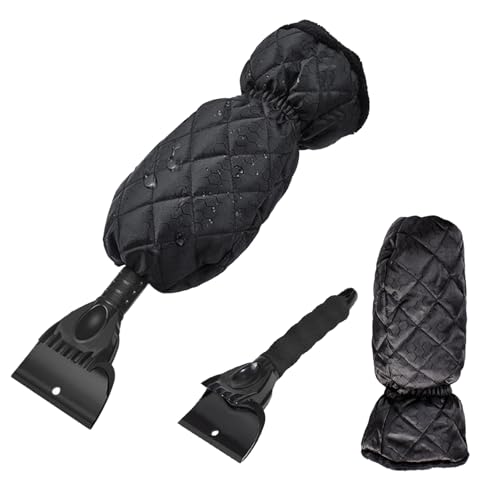 Grattoir à Glace avec Gant raclette Pare Brise, Grattoir Pare Brise Voiture, Grattoir Vitre Voiture avec Gant, Gant pour Pare-Brise de Voiture, Grattoir à Neige en ABS, Protection Voiture en Hiver