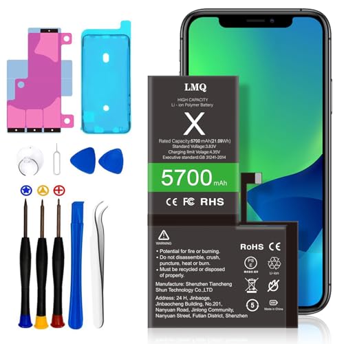LMQ 5700mAh iPhone X Battery (A1865/A1901/A1902) Kit