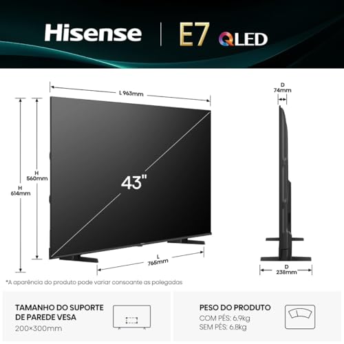 Hisense E7Q PRO 43E7Q PRO 43 4K Ultra HD Smart TV Wifi - vue 4