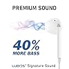 LUDOS ZENITH Auricolari In-Ear Cuffie, Cuffiette con Filo e Microfono, 2 Anni di Garanzia, Cuffie Isolamento Acustico, Cuffiette Cellulare, Jack 3,5 mm per iPhone, Apple, Samsung, Huawei - Bianco