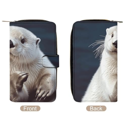 White Otter Wallet Multifunctional Wallets for Men Compact Wallet Purse Passport Bag3