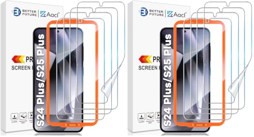 Image of AACL 8-Pack for Samsung Galaxy S25 Plus /S24 Plus Screen Protector Film [Not Glass] Bubble free Galaxy S25 Plus /S24 Plus 5G Hybrid Film [Fingerprint Compatible][7H Hybrid]
