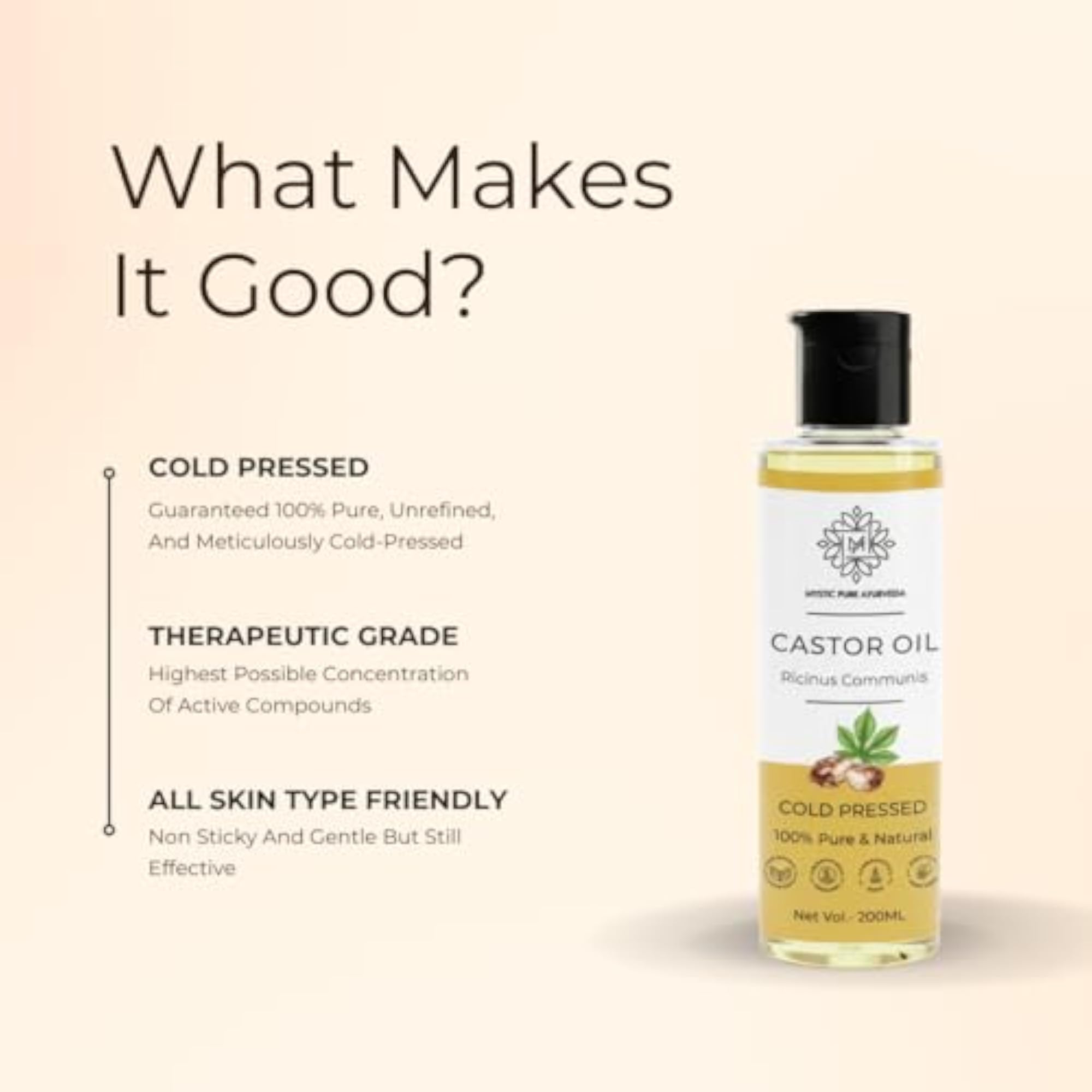 Cold Pressed Castor Oil, Natural Hair Growth Solution