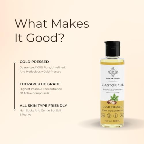 Image of Cold Pressed Castor Oil (Arandi) For Skin, Nail Eyebrows & Hair Growth - 200ml