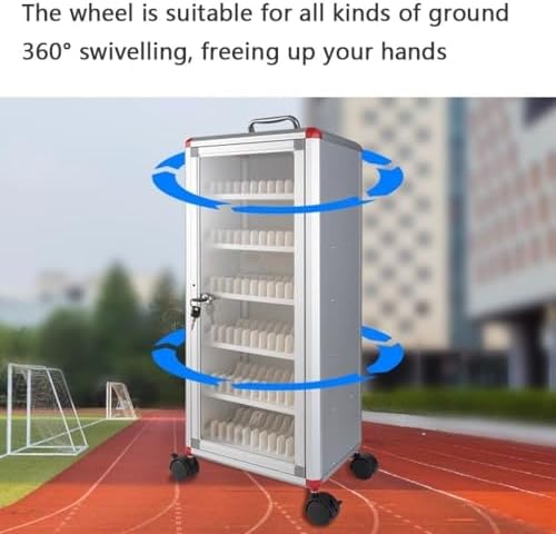 Mobile Phone Storage Cabinet with 72 Slots on Rollers, Portable Locker for Classroom & Office, Cell Phone Organizer for Conferences, Exams & Events