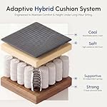 Dowinx Big and Tall Office Chair with Pocket Spring Cushion,High Back Computer Gaming Chairs with Linkage Armrests,Executive Desk Chairs with Footrest,PU Leather-Grey - Image 3