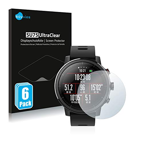 savvies Protector Pantalla Compatible con Huami Amazfit Stratos/Stratos 2 (6 Unidades) Película...