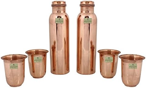 Best Quality Pure Copper Water Bottle Set Of 2 By CwC