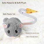 Migipaws Interactive MigiMouse Cat Toy 360° Rolling & Spin with Mesh Plastic Tail for Indoor Cats Smart Motion Sensor, Realistic Squeak, Rechargeable Plush Kitten Toy(Grey) - Image 5