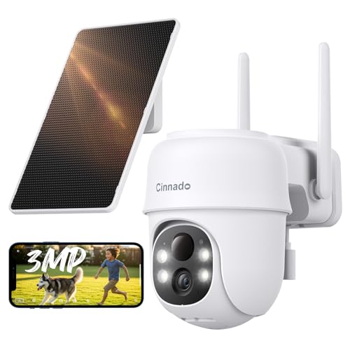 【2026新登場・AIが太陽で動く】Cinnado防犯カメラ屋外ソーラー300万画素 高性能PTZカメラ360°自動追跡&フルカラー夜視 監視AI+PIR複合検知誤報減少感知異常時声光警報&スマホ通知で即対応 高効率ソーラー充電長時間駆動&簡単取付/2.4GHzWiFi遠隔操作 双方向通話·家族共有·クラウド/SDカード録画保存 IP65防水防塵で365日屋外守備 Alexa対応