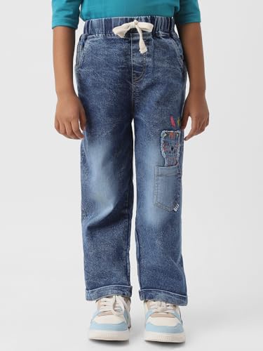 Image of Nautinati Boys Cotton Denim Jeans with Value-Added Detailing | Age 2-10 Years