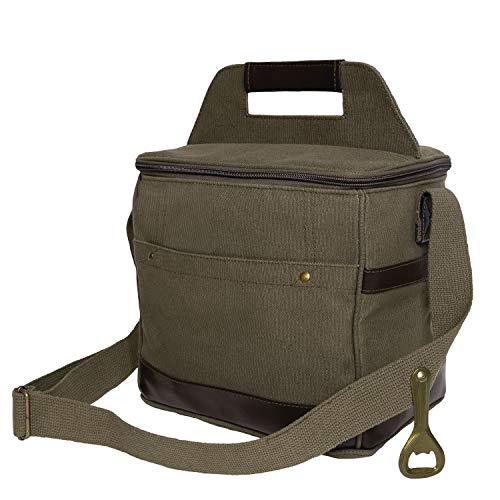 Rothco Canvas Insulated Cooler Bag - Keep Drinks Cold On The Go (Olive Drab)