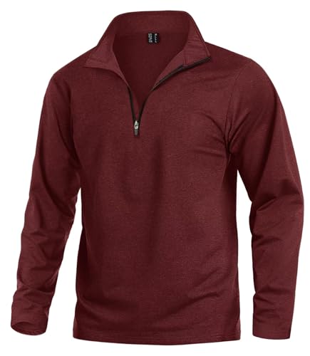 KEFITEVD Sport Pullover Herren mit 1/2 Zip Laufshirt Fleece Wander Jogging...