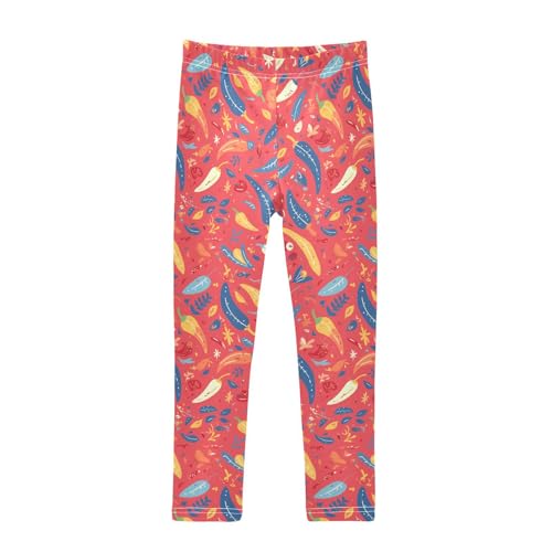 KLL Hot Chili Peppers Seamless Pattern Girls Legging Casual Full Length Activewear Running