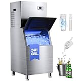 Commercial Ice Machine 680LBS/24H with 560LBS Storage Bin,...