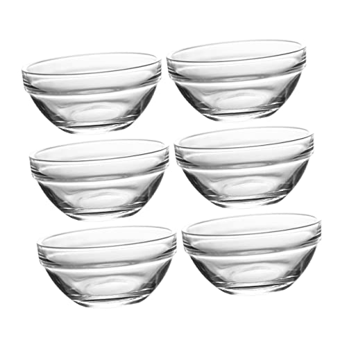 NAMOARLY 6pcs Glass Bowl Cake Charcuterie Bowls Prep Bowls Custard Cups Clear Bowls Trifle Bowls Cooking Bowls Sundaes Bowls Pinch Bowls Appetizers Bowls Dip Bowls Food Bowls Ramekins Bowls