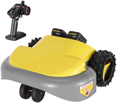 ZIPmow Remote Control Lawn Mower, Battery Powered Rc Lawn Mower, Cut Height 2.0"-3.0", 40% Slope, Remote Control with Adjustable Speeds, 100% Electric All-Wheel Drive