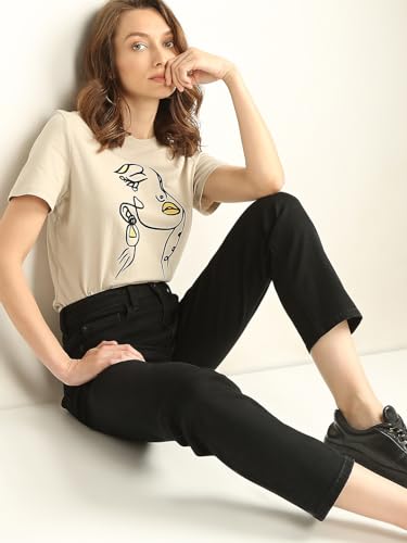 Image of VERO MODA Women Straight Fit High-Rise Clean Look Stretchable Jeans