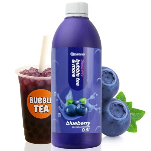 Sirup für Bubble Tea 0 5 l Blaubeere | Getränke sirup Konzentrat 500 ml | 100 % vegan glutenfrei ohne künstliche Farbstoffe | Fruchtsirup für Bubbletea|Getränkesirup | für Desserts |