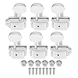 Yootones - 6 cabezales de afinación de guitarra eléctrica de estilo vintage en línea compatibles con guitarra eléctrica Squier Classic Vibe Fender Strat Tele Style (plata)