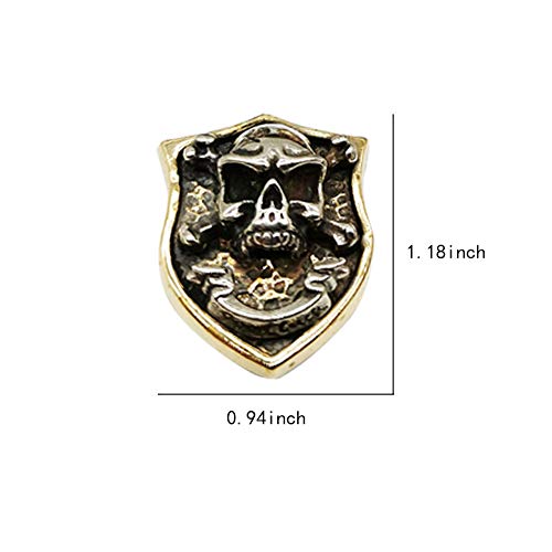 Duolai 4Pcs Retro Copper Craft Shield Skull Purses Leather Decorative Conchos Buttons Metal Stud Screw Back Rivet Personality Diy Leather Product Accessories #TOP1
