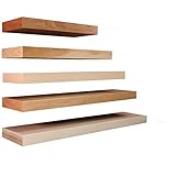 TFKitchen Floating Shelves Solid Wood and Veneer Construction, Maple Shelf Unfinished, 48 x 10 Inche