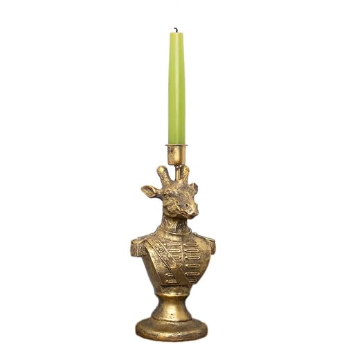 Darthome Mutlicoloured Brass Giraffe Bust Candlestick Holder Metal Animal Candelabra Candle Ornament