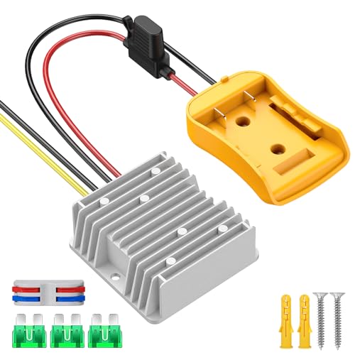 Azocek 20V to 12V Step Down Converter Compatible with DeWalt 20V Battery, 20A 240W DC 12V Buck...