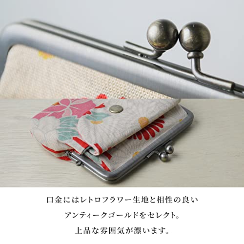 Floral Buckle Coin Purses (Retro Flower - Blue) / Made In Japan Kiss-Lock Change Purse Wallets Pouch For Women #TOP4