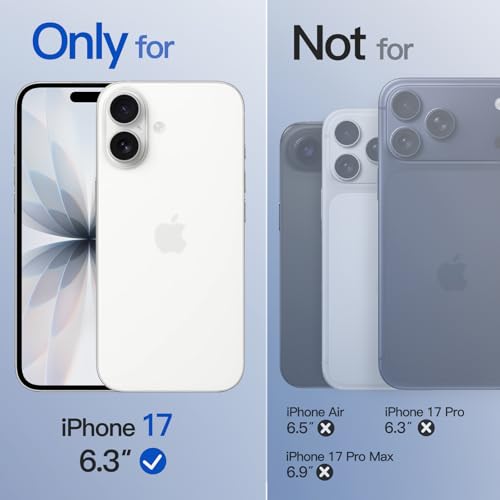 Image of JETech Magnetic Matte Case for iPhone 17, Frosted Clear | Compatible with MagSafe, Translucent Frosted Soft TPU Cover, Anti-Yellowing, Anti-Fingerprint, Shockproof