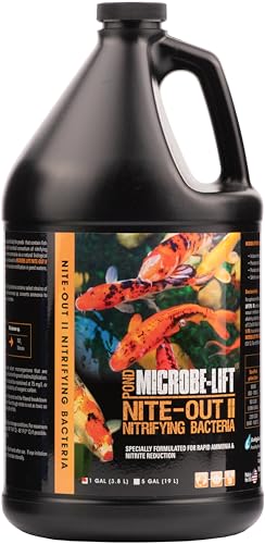 MICROBE-LIFT Nite-Out II Water Cleaner for Outdoor Ponds and Water Gardens, Rapid Ammonia and Nitrite Reduction (1 Gallon)
