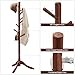 VASAGLE Solid Wood Coat Rack, Free Standing Tree-Shaped Coat Rack with 8 Hooks, 3 Height Options, for Clothes, Hats, Bags, Living Room, Bedroom, Home Office, Dark Walnut URCR01WN