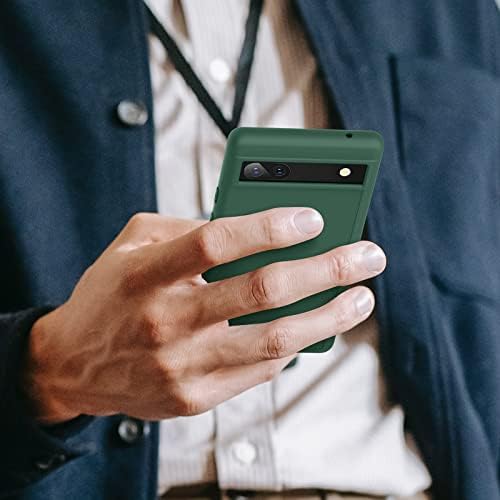 Vanjua Case for Google Pixel 6A (Only), Stylish Silicone Slim Full-Body Protective Phone Cover Compatible with Google Pixel 6A Case Dark Green